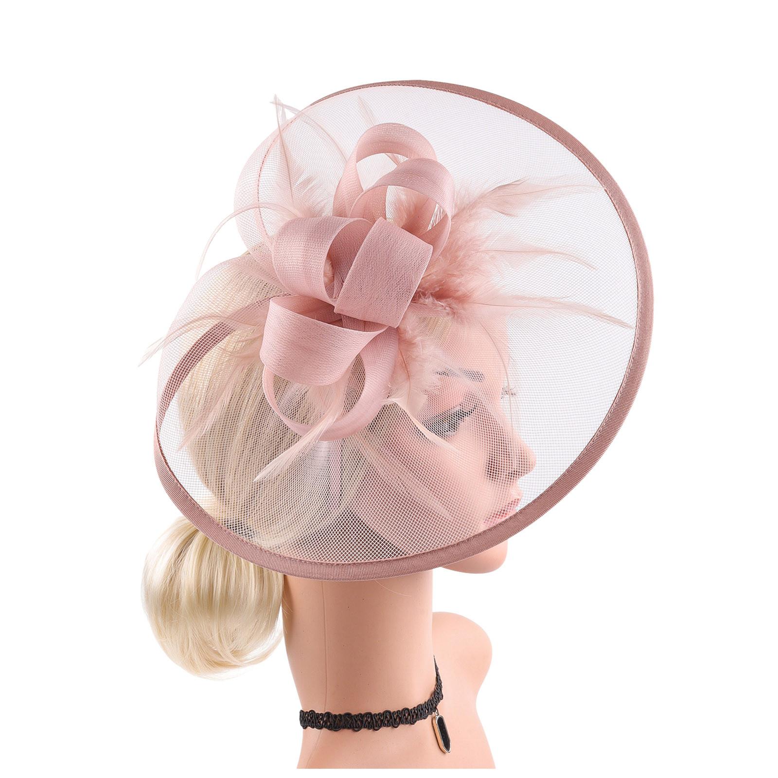 

Модная шляпка-фасинатор с цветком Европа и США Сетка Свадебная вечеринка Выпускной сезон Аксессуары для волос Заколки для волос женские 34CM