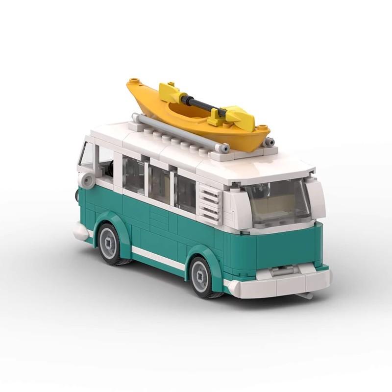 Bricklink MOC 10220 Speed Technical Car VW T1 Camper Van City Camp Truck Creative Sets With Box Building Blocks Kid Toys Gift