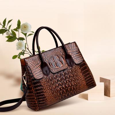 Luxury Designer High Quality Leather Women'S Handbag Crocodile Patterned Ladies Messenger Bags Classic Shoulder Bag