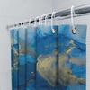 Luxury Marble Blue Gold Shower Curtain Waterproof Bathroom Decor Customizable Size Available