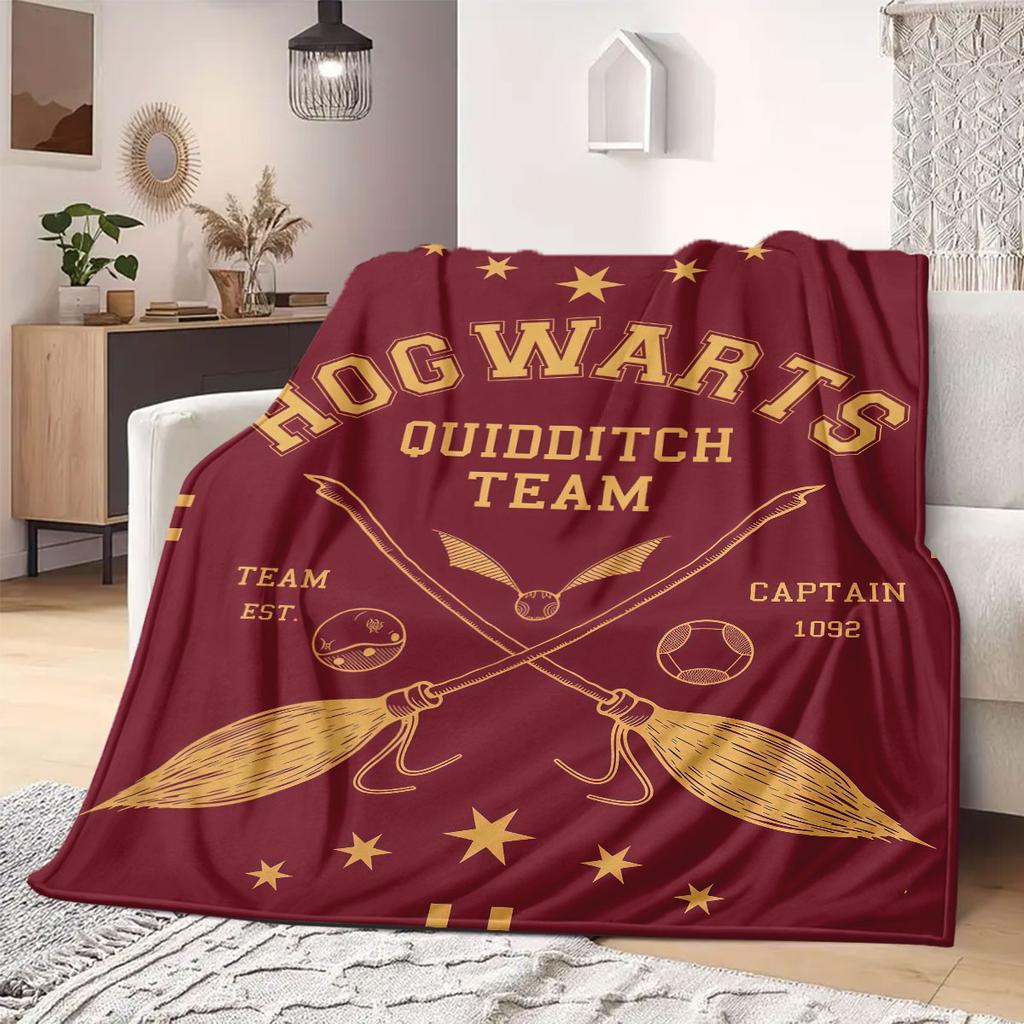 HarryPotter Flannel Blanket Print Cartoon for Travel Picnics Bedrooms Sofas Beds Chairs Home Decor Style