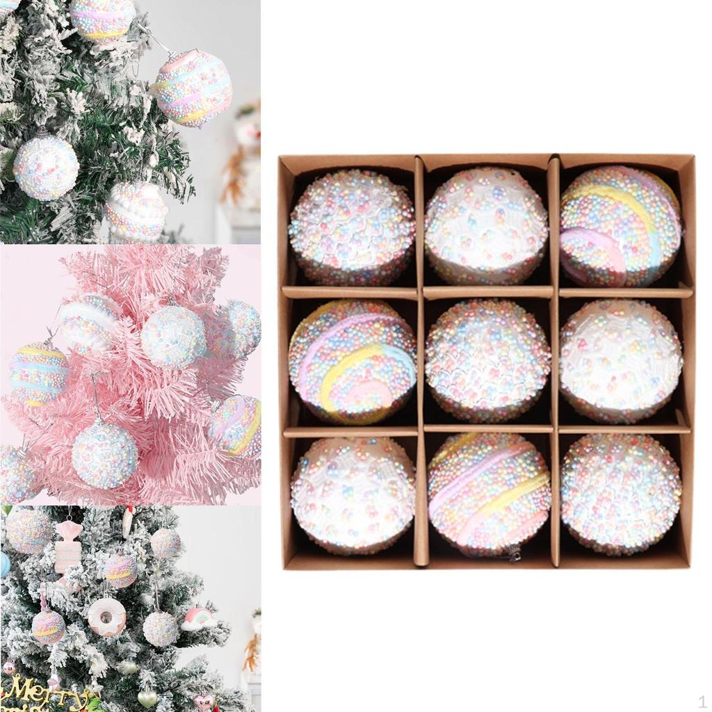 Christmas Ball Ornaments Baubles Decorative 8cm Xmas Tree Decorations for