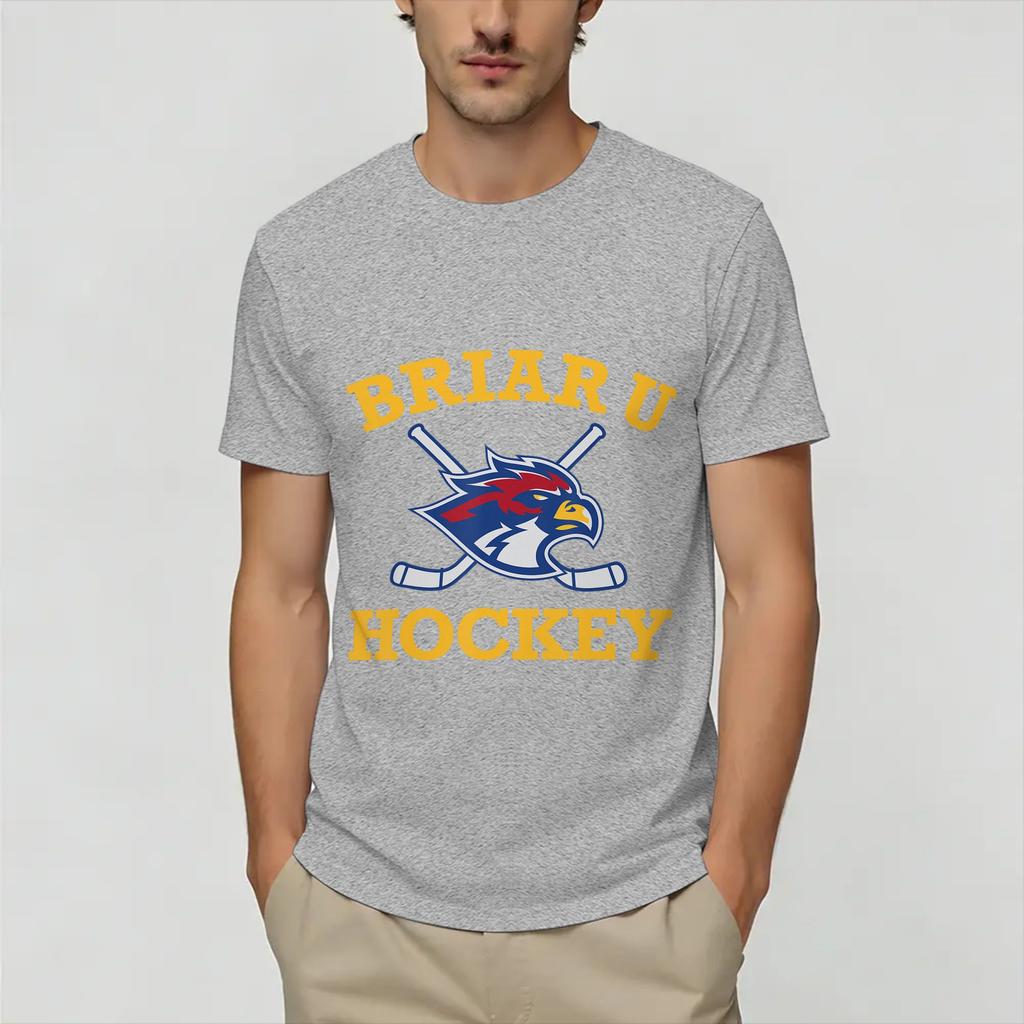 Casual Briar U Hockey Off Campus TShirt for Unisex Crew Neck 100 Cotton T Shirts Short Sleeve Tees Gift Idea Clothing