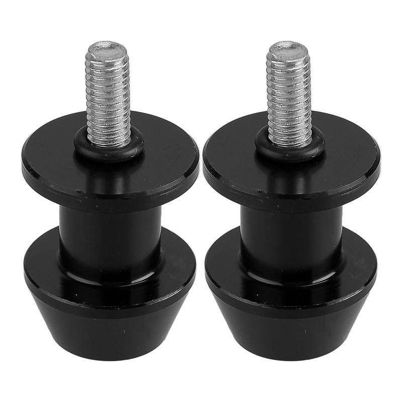 2pcs Black M6 Universal Motorcycle Motorbike Racing Adapter Holder Swingarm Coil Slider Mount Stand Screw Aluminum Alloy
