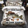 Bass Fishing Style Duvet Cover Set Multi Size Quilt Cover Queen Size Bedroom Bedding Decoration Machine Washable Adult Boy Girl Bedroom