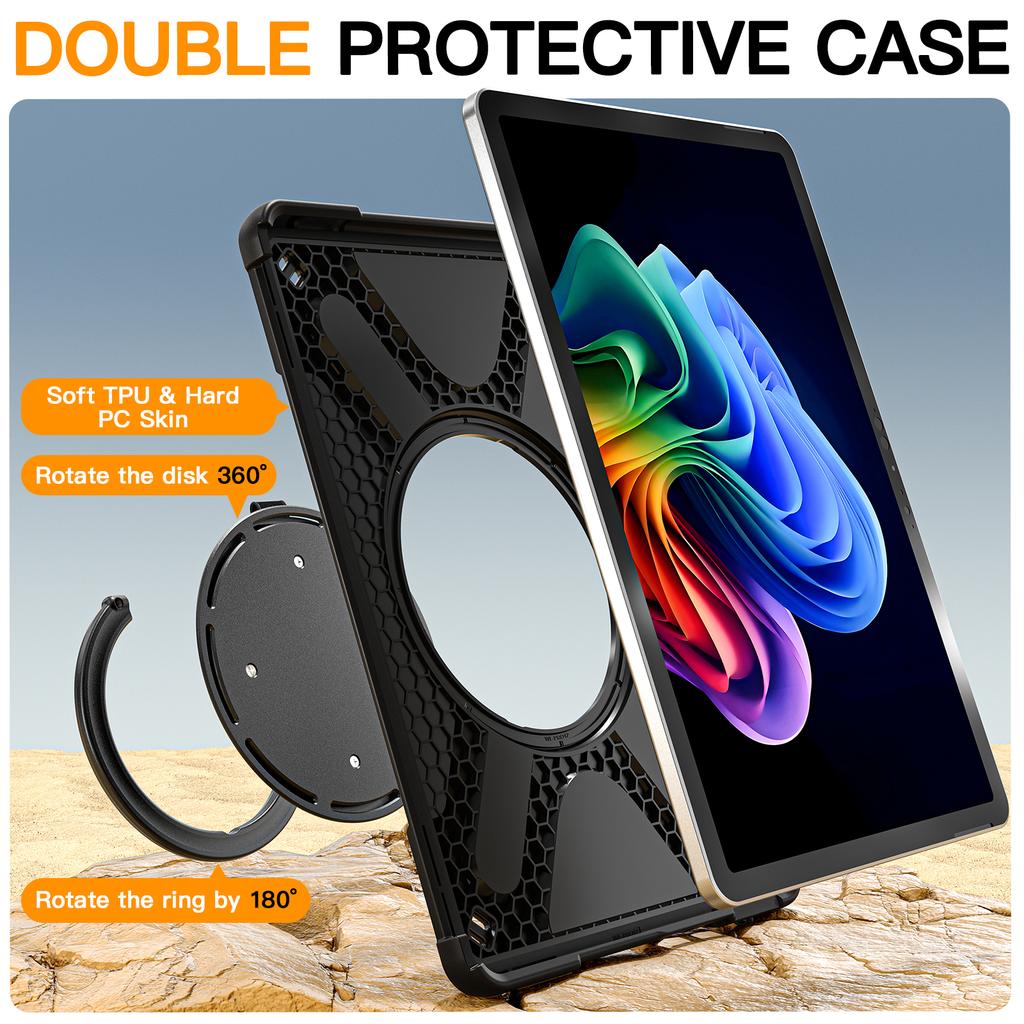 Heavy Duty Stand Case for Microsoft Surface Pro 12 Inch 2025 with Ratating Handle Grip Hybrid Cover Keyboard Connection Support