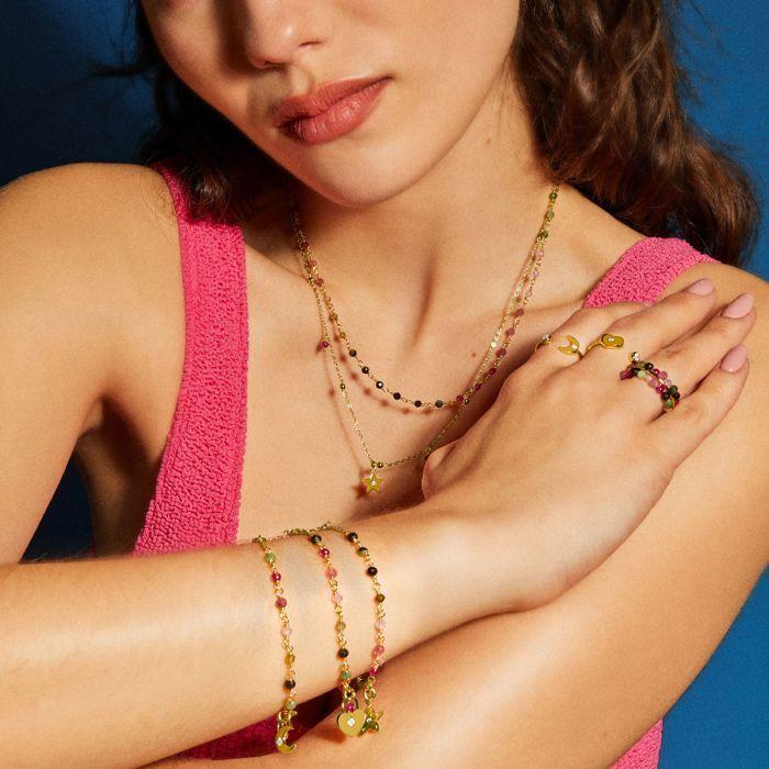 Bracelet - LUXENTER - Suor - Argent 925 - Or Jaune 18K - Cristal Multicolore