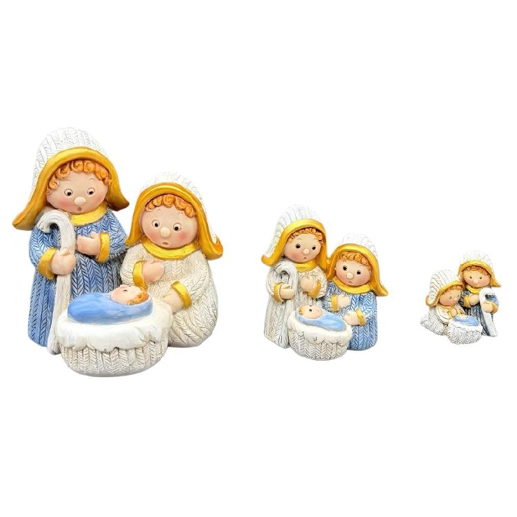

Baby Jesuses Holy Family Statue Miniature Christmas Nativity Scene Sculpture for Xmases Indoor Home Table Holiday Decors 1