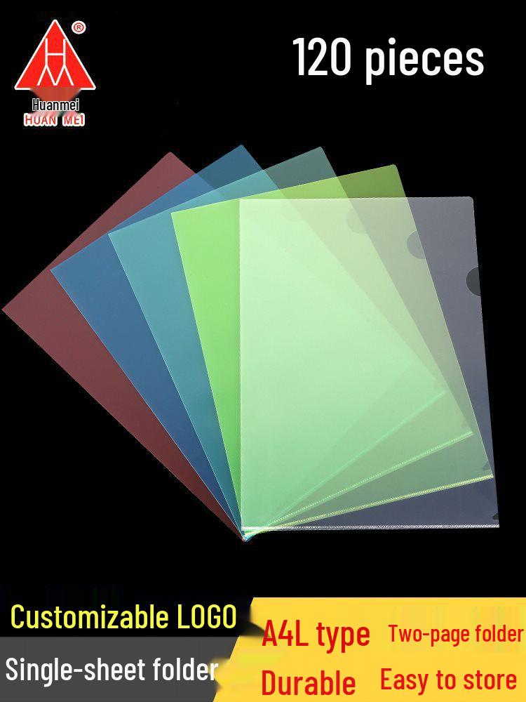 A4 Transparent L-Shaped Folder - Thickened Single-Page Sleeve and Organizer
