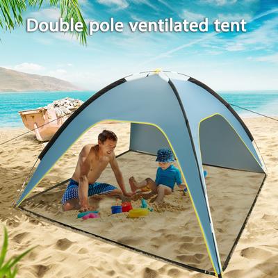 Outdoor Beach Grass Camping Polyester Sunscreen Waterproof Three-sided Ventilation Tent Portable Easy To Build Camping Equipment