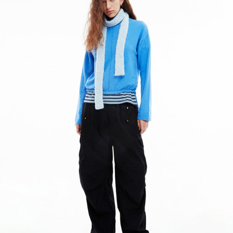 FENNEC BOUCLE KNIT MUFFLER - POWDER BLUE