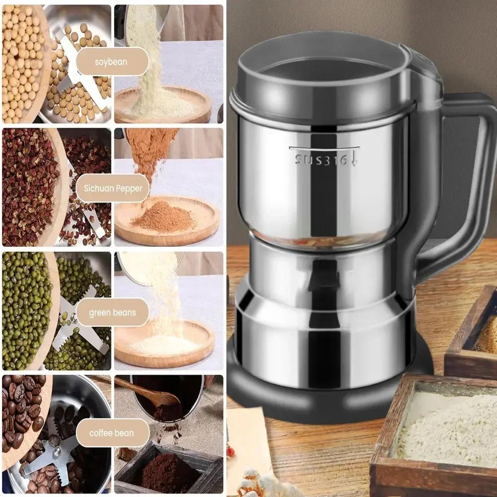 Multifunction Stainless Steel 600/300ml Electric Grinder Spices Mill Cereal Grains Grinder Machine Electric Coffee Beans Grinder