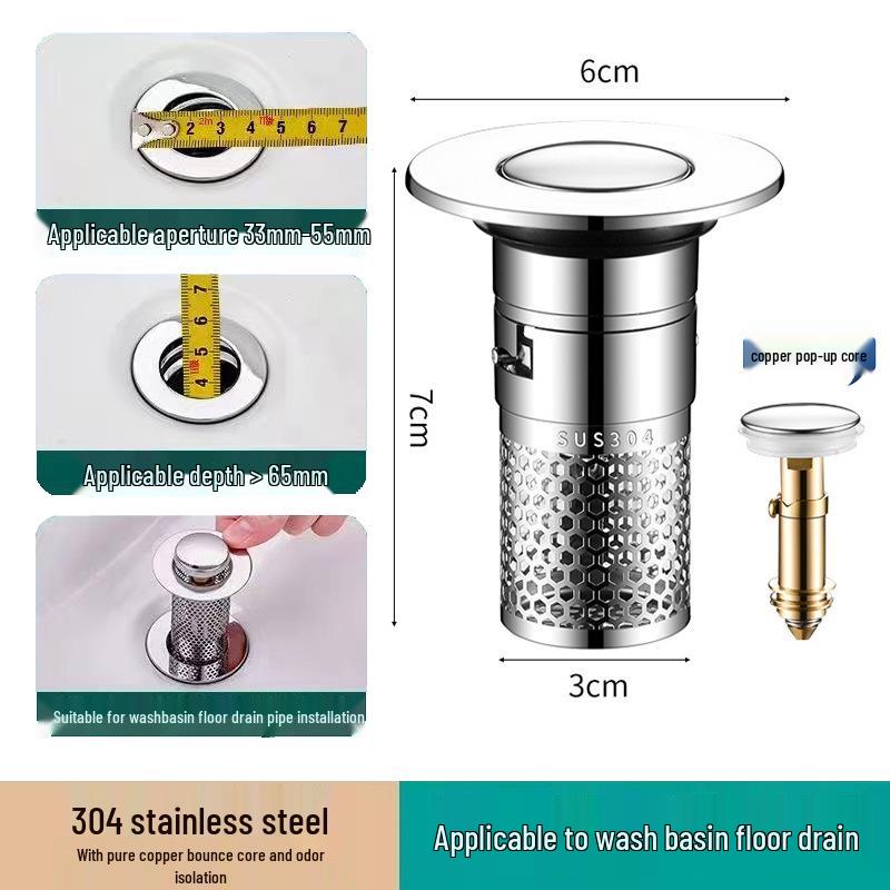 Edelstahl Badezimmer Bodenablauf Filter Kanaldeckel