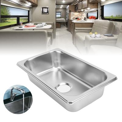RV 304 Edelstahlspüle Hohe Kapazität RV Küchenspüle Waschbecken mit 40mm Abwasseranschluss für Boot Yachten Boote