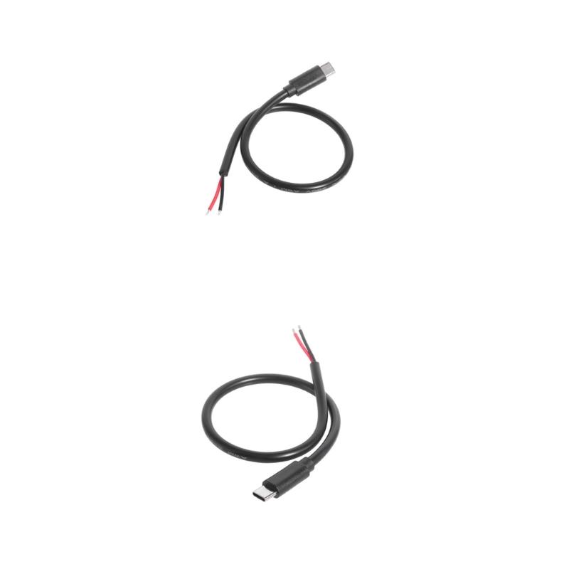 Universal Compatibility Type C Charging Cord Line Heavy Duty 2pin Adapter Wire 35W Power Supported 2Pin Open End