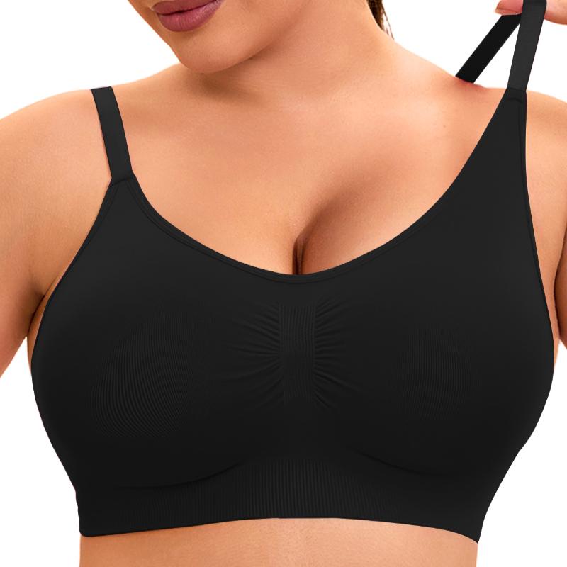 Sutiã esportivo feminino DE Cup Plus sem costura, sem aro de aço, camada única, respirável e confortável
