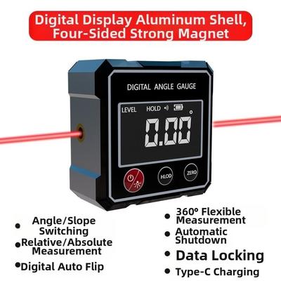 Waterproof Angle Finder LCD Backlight Tilt Angle Box Level Angle Gauge  Machinery Building