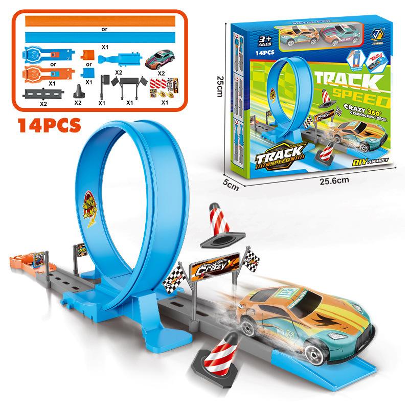 Speed Stunt Double Car Wheels Model Toys For Kids Racing Track Diy Assembled Rail Kits Educational Interactive Boy Children Toys