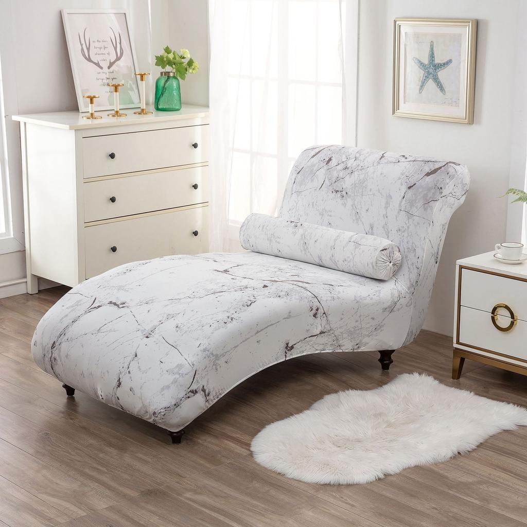 Stretch Armless Chair Protective Cover Elastic Velvet Chaise Longue Cover Sofa Bed Armcair Slipcovers Home Living Room Decor