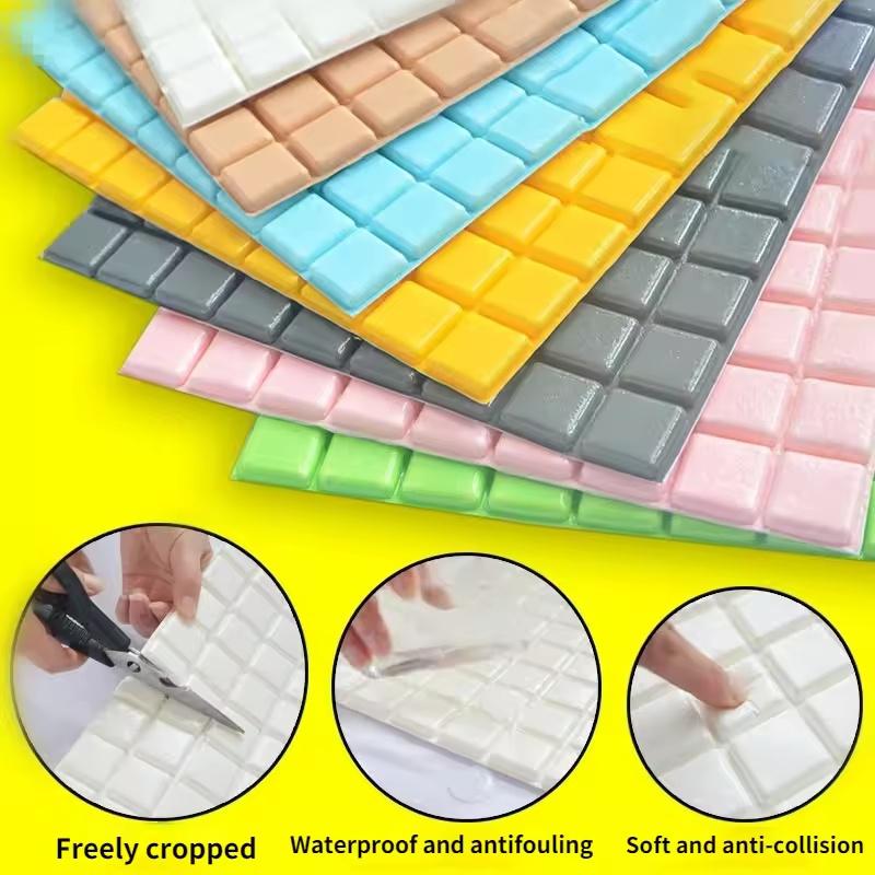 3D Self-adhesive Wall Sticker Mosaic Living Room Kitchen Foam Anti-collision Waterproof Moisture-proof Toilet Wallpaper