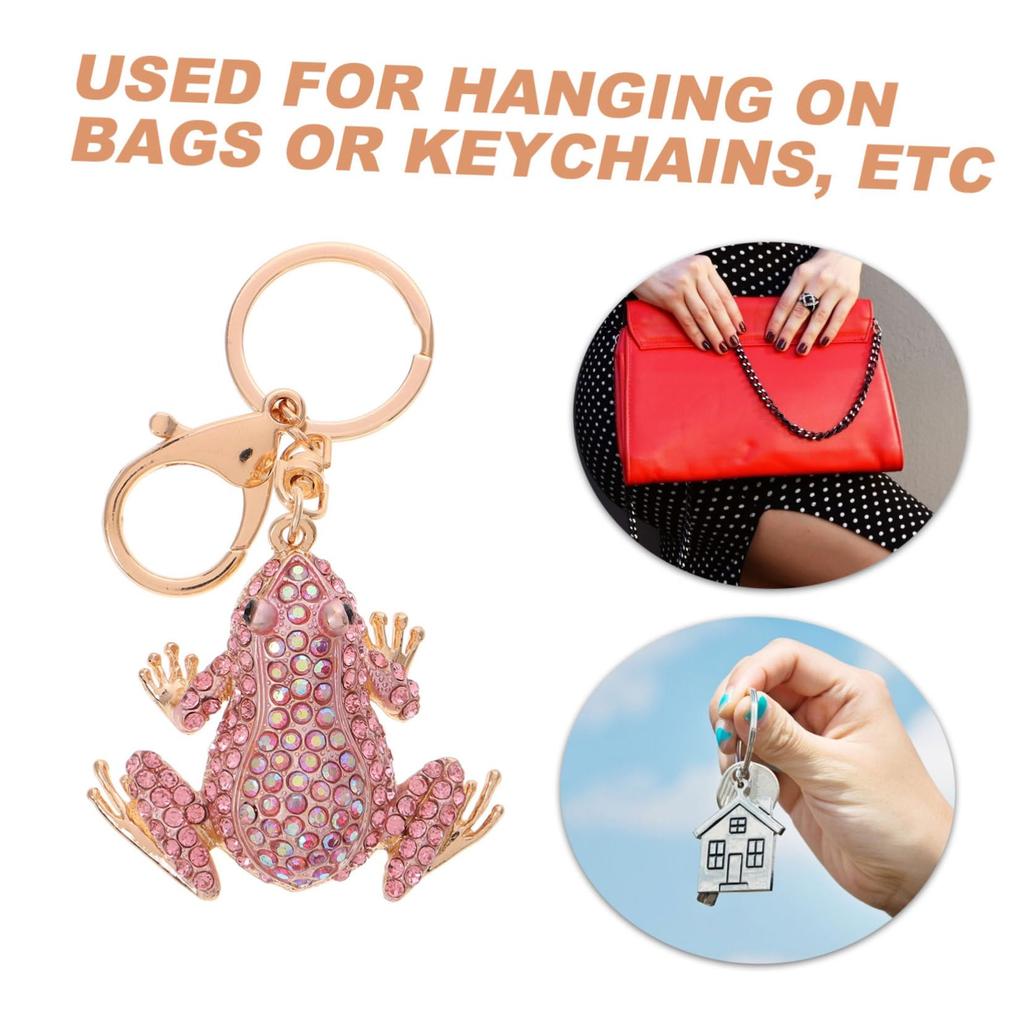 [iplusmile] Frog Keychain with Rhinestones, Sparkling Bag Charm, Frog Key Ring, Animal Key Ornament, Stylish, Lucky Charm, Gift for Women