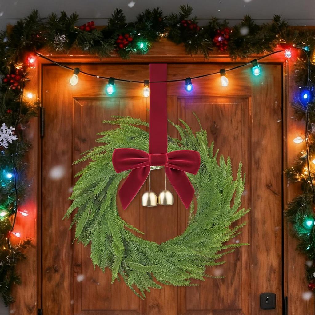 Christmas mini wreaths window decorations Red bows Bells  Artificial Wreath Christmas party home decorations
