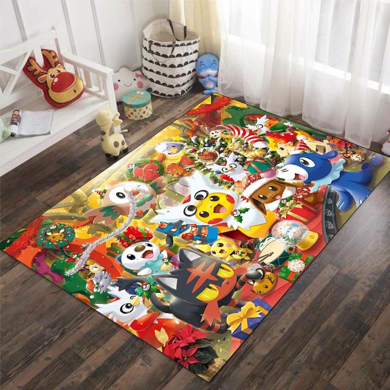 Santa Claus Reindeer Snowman Christmas Decoration Carpet Living Room Bedroom Carpet Entrance Porch Door Mat Home Decoration