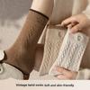 Women's Autumn and Winter Mid-calf Socks, Antibacterial and Deodorizing Cotton Socks, Maillard Black and White Long Calf Socks