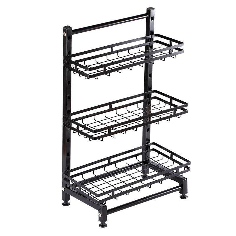 2/3Layers Kitchen Storage Rack Adjustable Seasoning Shelf Stainless Steel Organizer Knife Jar Kitchen Accessories Organizer