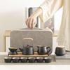 Portable Black Pottery Kung Fu Tea Set - Customizable with Logo for Business Gifts & Souvenirs