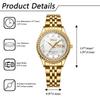 Stylish Stainless Steel Watch In Analog 3ATM Water Day Quartz Fashion Accessory Perfect Gift for or Lover Women's Gold Display, Calendar, Resistance,