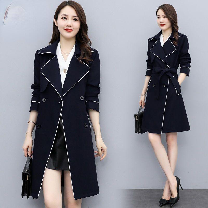 Fashionable Waist-belted Women's Trench Coat for Autumn