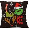 Green-haired Monster Pillow Cover Linen Christmas Pillow Cover Living Room Sofa Lumbar Cushion Cover