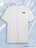 TeeSensation White Crew Neck Short Sleeve T-Shirt with Small Silver Blue Geely Emgrand Chest Logo