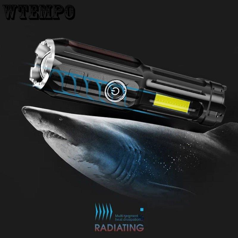 Camping Waterproof Searchlight Portable Home Cob Side Light Usb Rechargeable Outdoor High Power Mini Strong Light Flashlight
