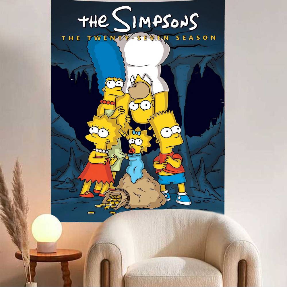 Cute Cartoon The SSimpsons Party Vinyl Backdrops Background Wall Cloth Baby Shower Kids Birthday Party Decoration