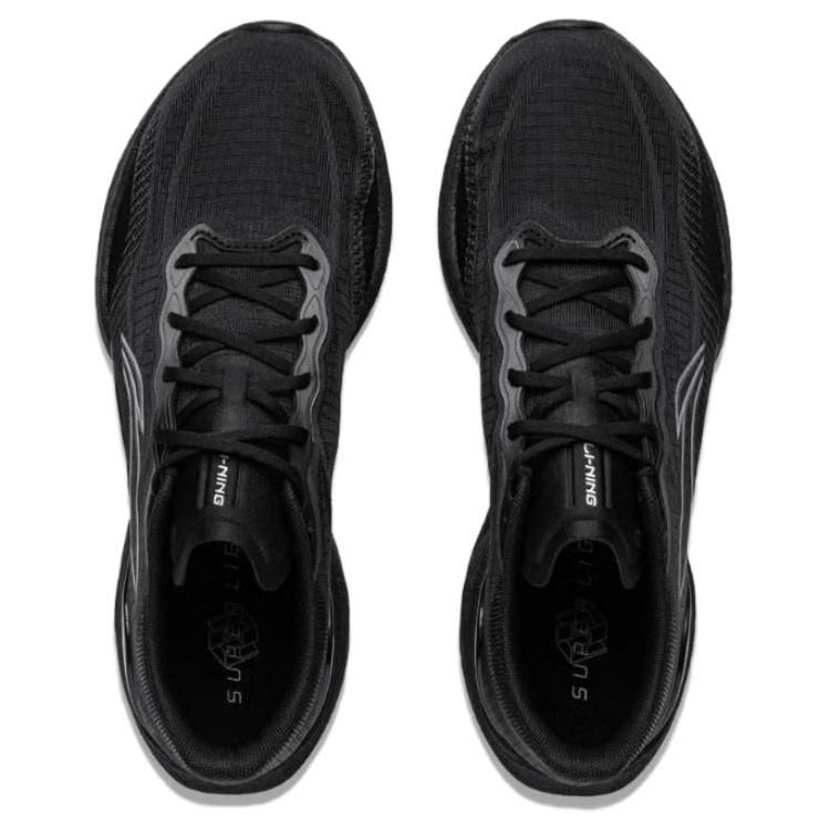 Li Ning Super Light 22 Cushioning Slip Resistant Abrasion Resistant Breathable Low Top Running Shoes Women's Black ARBV002-9