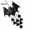 Crisp Sound Breeze Bells Gothic Bat Metal Wind Chime, Halloween Hanging Ornament with Multiple Bells, 3D Indoor Entrance Decorative Crafts Embossed