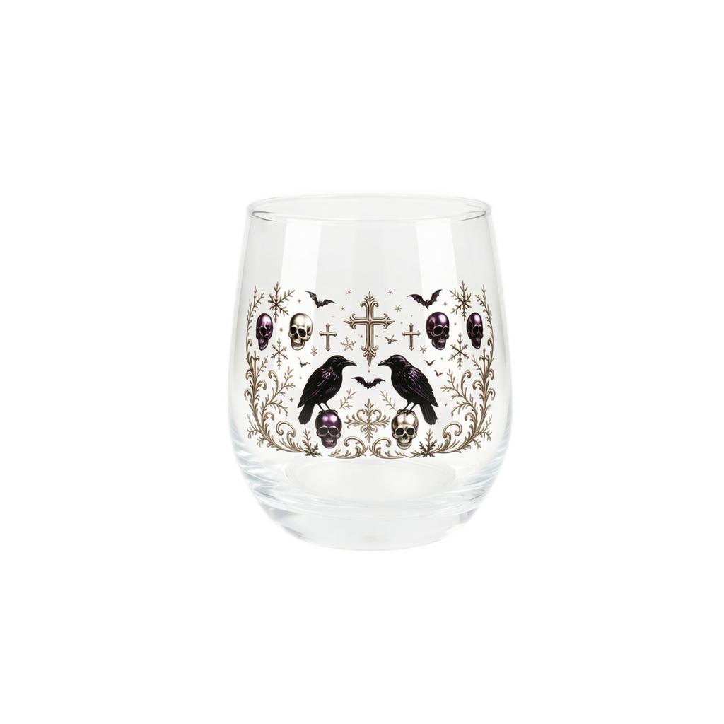 Halloween 2D Multi Pattern Transparent Glass Cup for Party Holiday Drinks and Home Décor