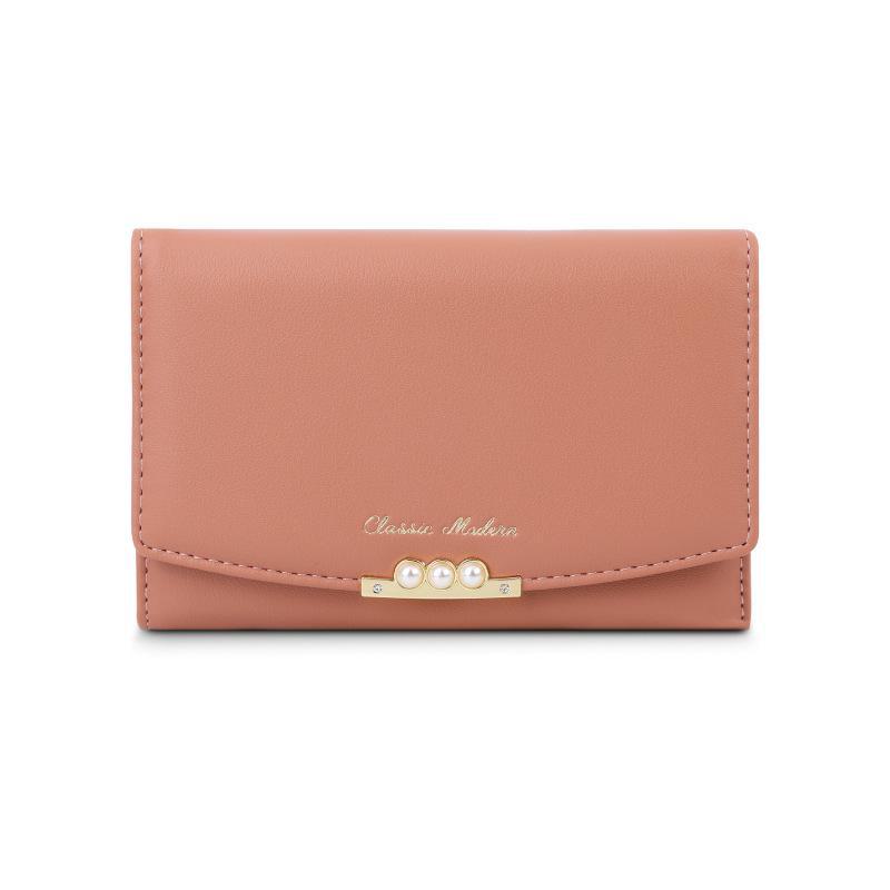 Tailian Multi-Card Slot PU Leather Pearl Wallet - Elegant Ladies' Purse