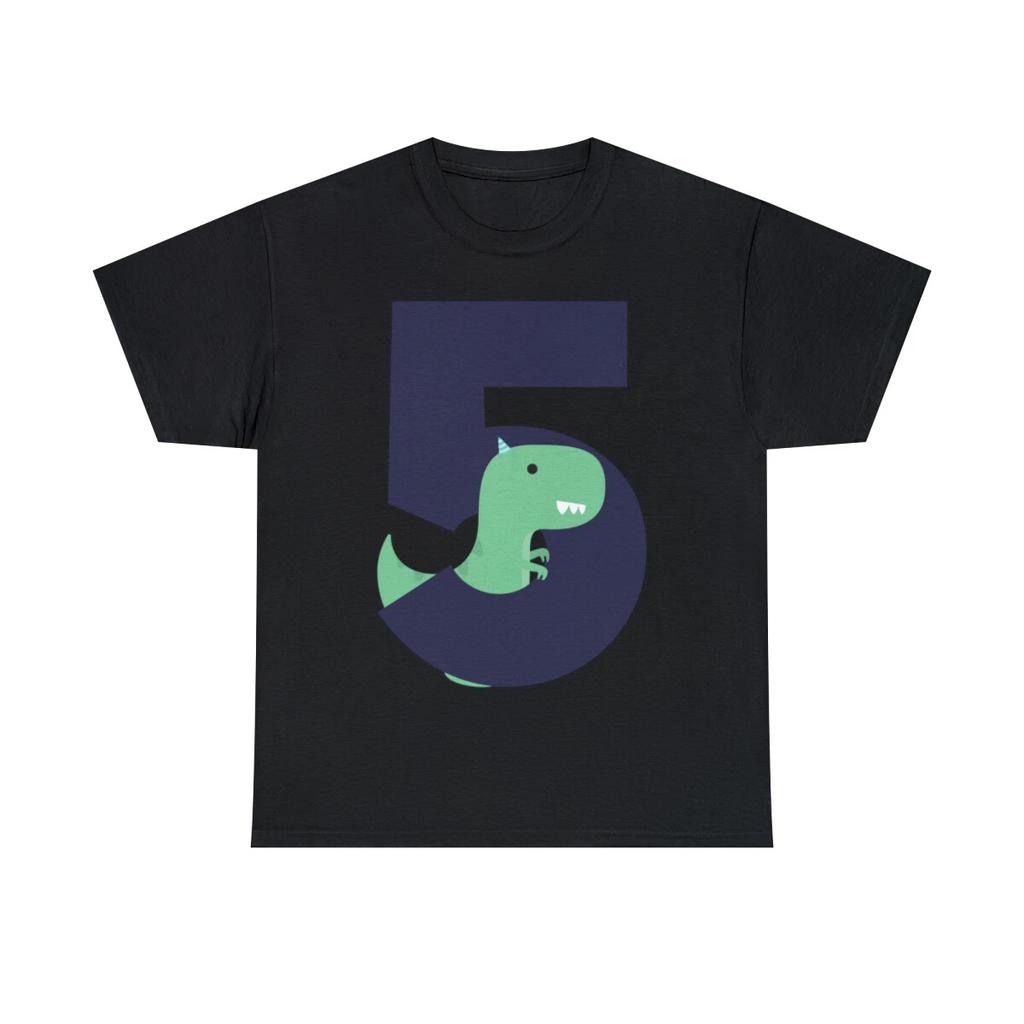 5 Fifth Birthday T-Rex Dinosaur Graphic Tee Shirt, S-5XL