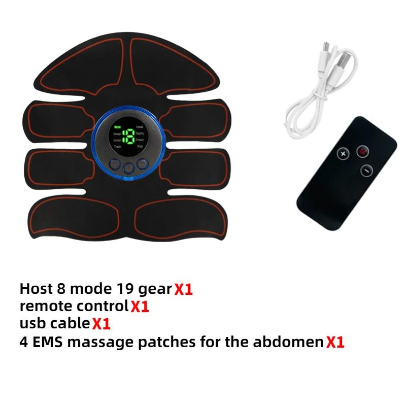 EMS Muscle Stimulator Abs Trainer Abdominal Muscle Toner Massage Toning Belt Body Slim Weight Loss Fitness Massager Rechargeable