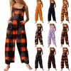 Women's Fashion Halloween Print Casual Vintage Sleeveless Button Jumpsuit