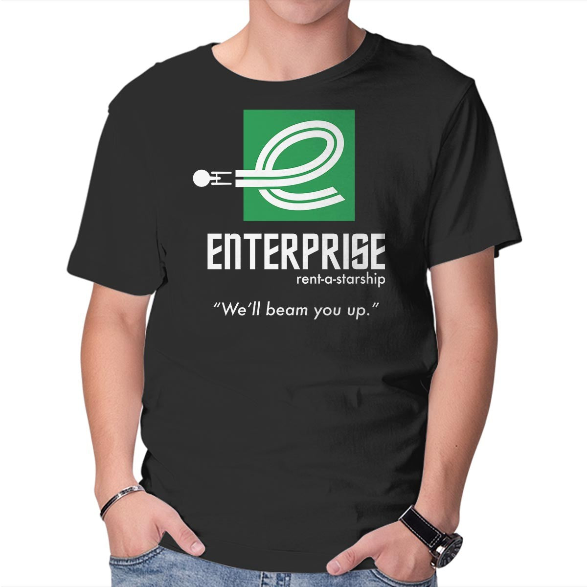 Unisex Crew Neck T-Shirt Enterprise Rent-A-Starship Graphic Short Sleeve Casual Tee XXL