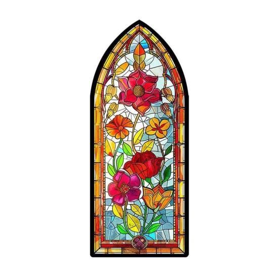 Transparent Bookmark Stained Glass Flower Bookmark Floral Acrylic Suncatcher Colorful Set Plant Book