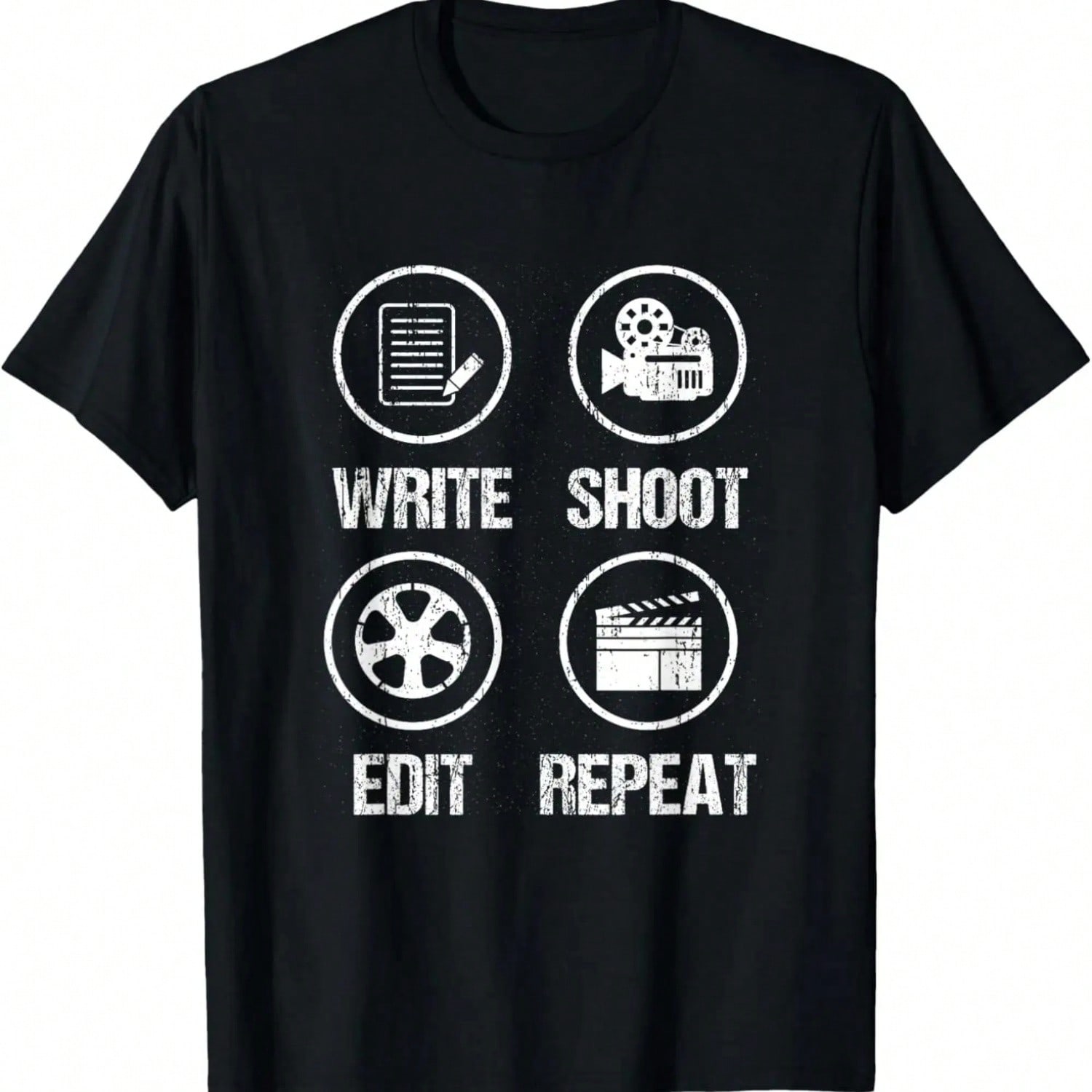 Write Shoot Edit Repeat Filmmaker Cinematography Movie T-Shirt S разноцветный