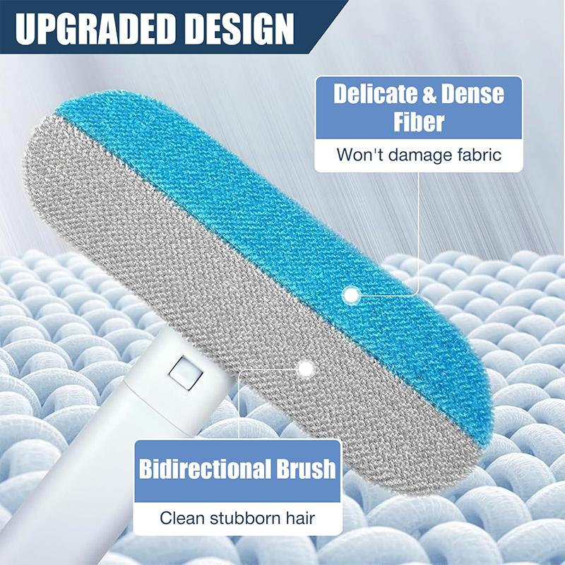 Pet Hair Remover 4 In 1- Reusable Long Handle Dog Hair Remover Brush, Washable Lint Cleaner For Dog And Cat Hair