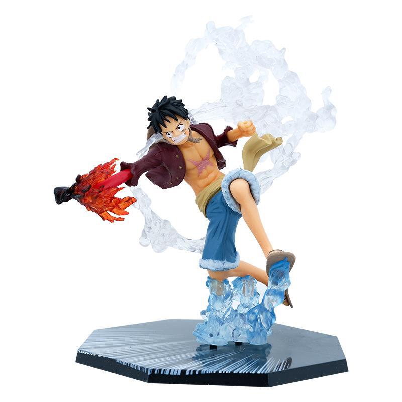 Animation figure fire fist Luffy Sanji figure battle series ghost chop Sauron model gift ornament