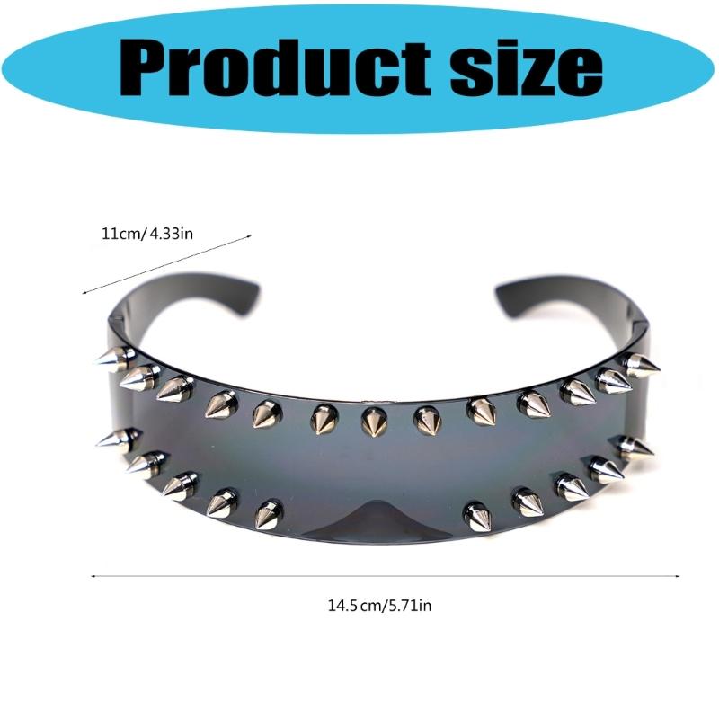 Punk Rivets Sunglasses Lightweight PC Studs Party Dance Eyewear For Outdoor Sports And Street Fashion