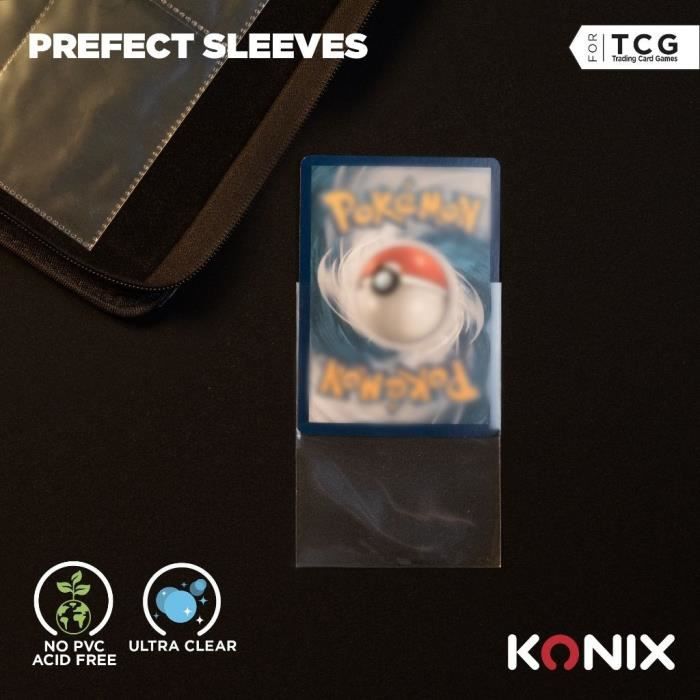 Protège-cartes - KONIX - Perfect Sleeves - 100 pochettes - Compatible Magic The Gathering, Pokémon -Transparent